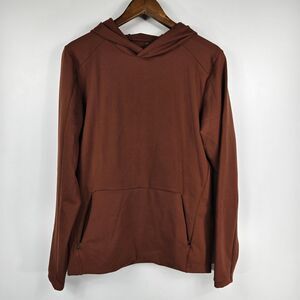 MPG Men's Size Small Rust Red Long Sleeve Hoodie Pullover